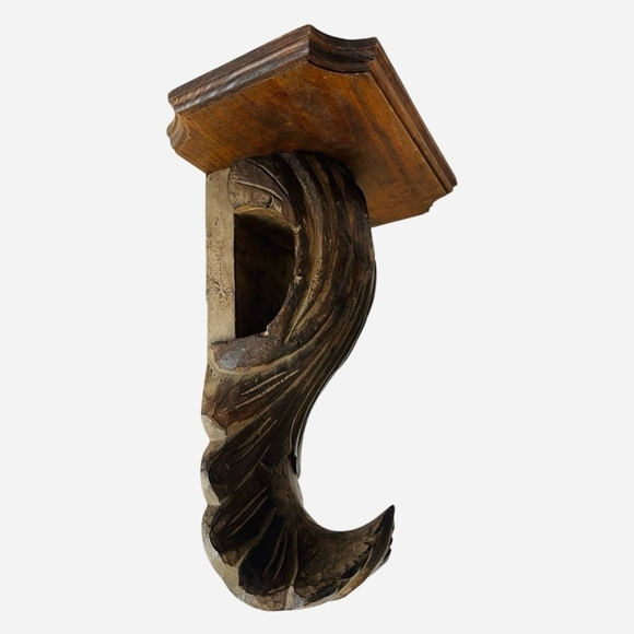 Vintage Set of 2 Drapery Sconce Pair of Rustic Brown Candle Holders Wall Decor - Picture 4 of 6